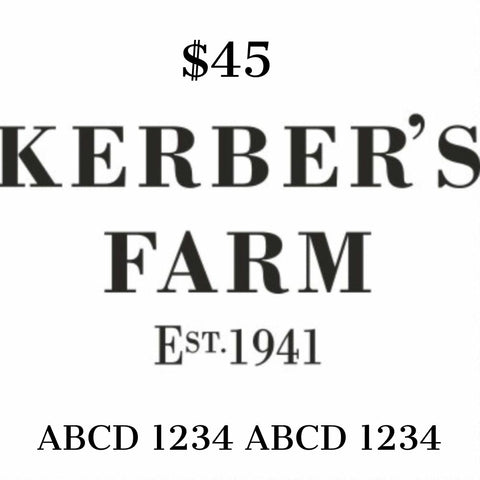 Kerber's Farm School Gift Card