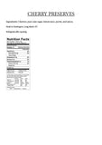 Cherry Preserves Nutritional Info