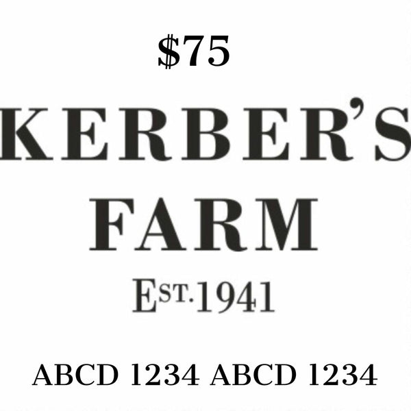 Kerber's Farm School Gift Card