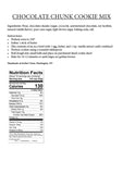 Chocolate Chunk Cookie Mix Nutritional Info
