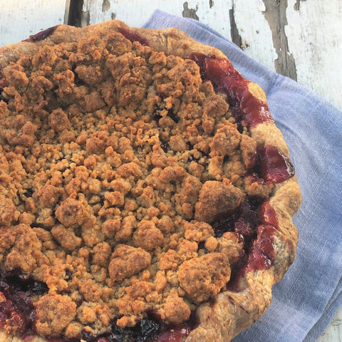 Vegan Cherry Crumb Pie